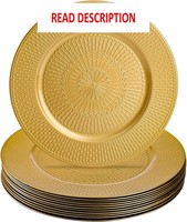$25  DEAYOU 12 Pack Gold Charger Plate  13-inch