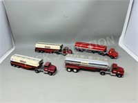 4 vintage Texaco tanker truck set ,