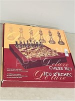 complete chess set w/ solid brass pieces
