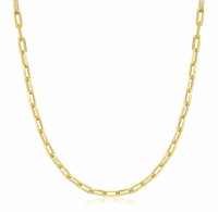 14K Gold Pl Italy Sterling Rolo Chain Necklace