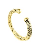 18k Yellow Gold Plated Cable Cuff Bracelet