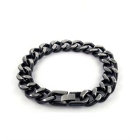 Stainless Steel Black Cuban Chain Bracelet