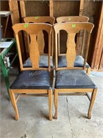 4 Oak Dining Chairs