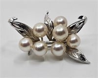 BIRKS Brooch 925 whit Real pearls