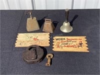 Bells, Railroad Padlock & Signs