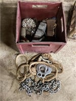 Crate with Misc. Chain, Hooks, Lead & More