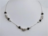 Sterling Silver Necklace And pearls