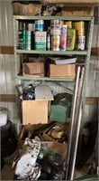 Metal Shelf, Pump & Contents