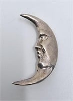 Moon Brooch Sterling Silver 925