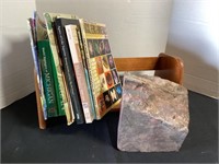 Large Rock, Book Shelf & Reading Material