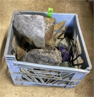 Crate of Large Rocks and Glass