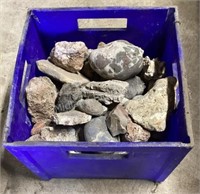 Blue Crate of Rocks