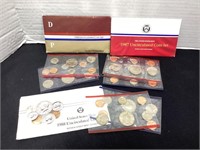 1984, 1987 & 1988 US Uncirculated Coin Sets