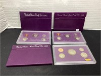 1987, 1988 & 1989 US Coin Proof Sets
