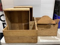 5 Wood Crates & Display Pieces
