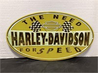 Metal Harley-Davidson Sign, 18"x10 1/2”