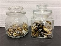 Two Partial Containers of Buttons