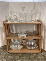 Wood Shelf & Glassware