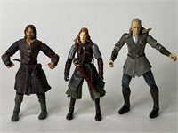 (3) Lord Of The Rings Adult Figurines 7" Tall -