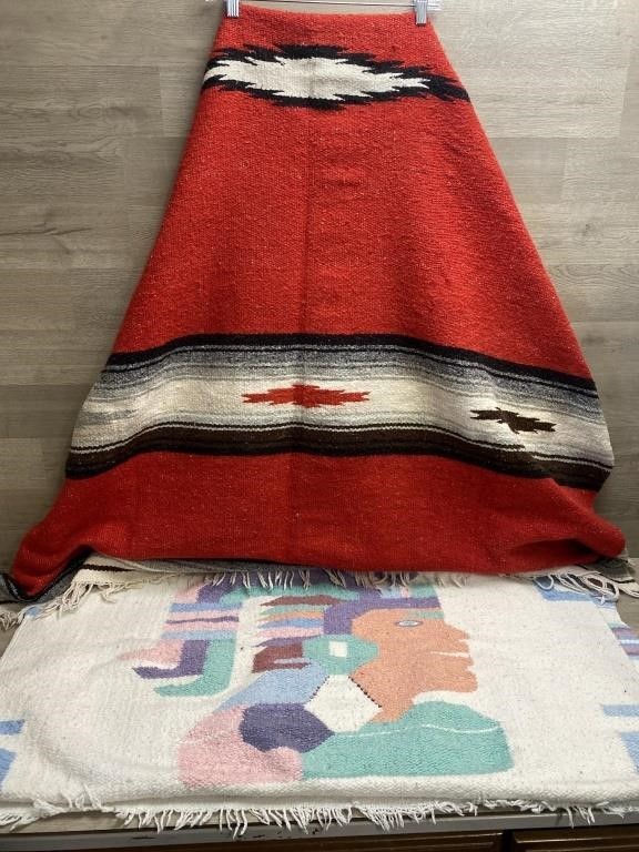 (2) Aztec Woven Blankets