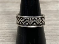Sterling Aztec Design Ring