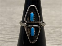 Symmetrical Turquoise Sterling Ring