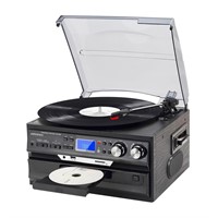 JOPOSTAR 10-in-1 Vinyl Record Player with Bluetoot