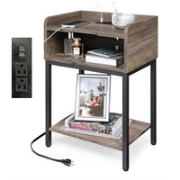 farexon Nightstand with Charging Station and USB P