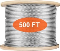 VEVOR 1/8 T316 Stainless Steel Cable 500FT, 1x19 T