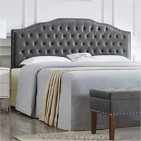 24KF Upholstered Button Tufted King Size Headboard
