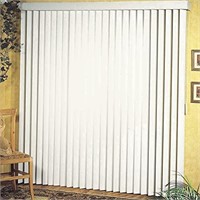 Vertical Hard Window Patio Blinds - White, 84" L x