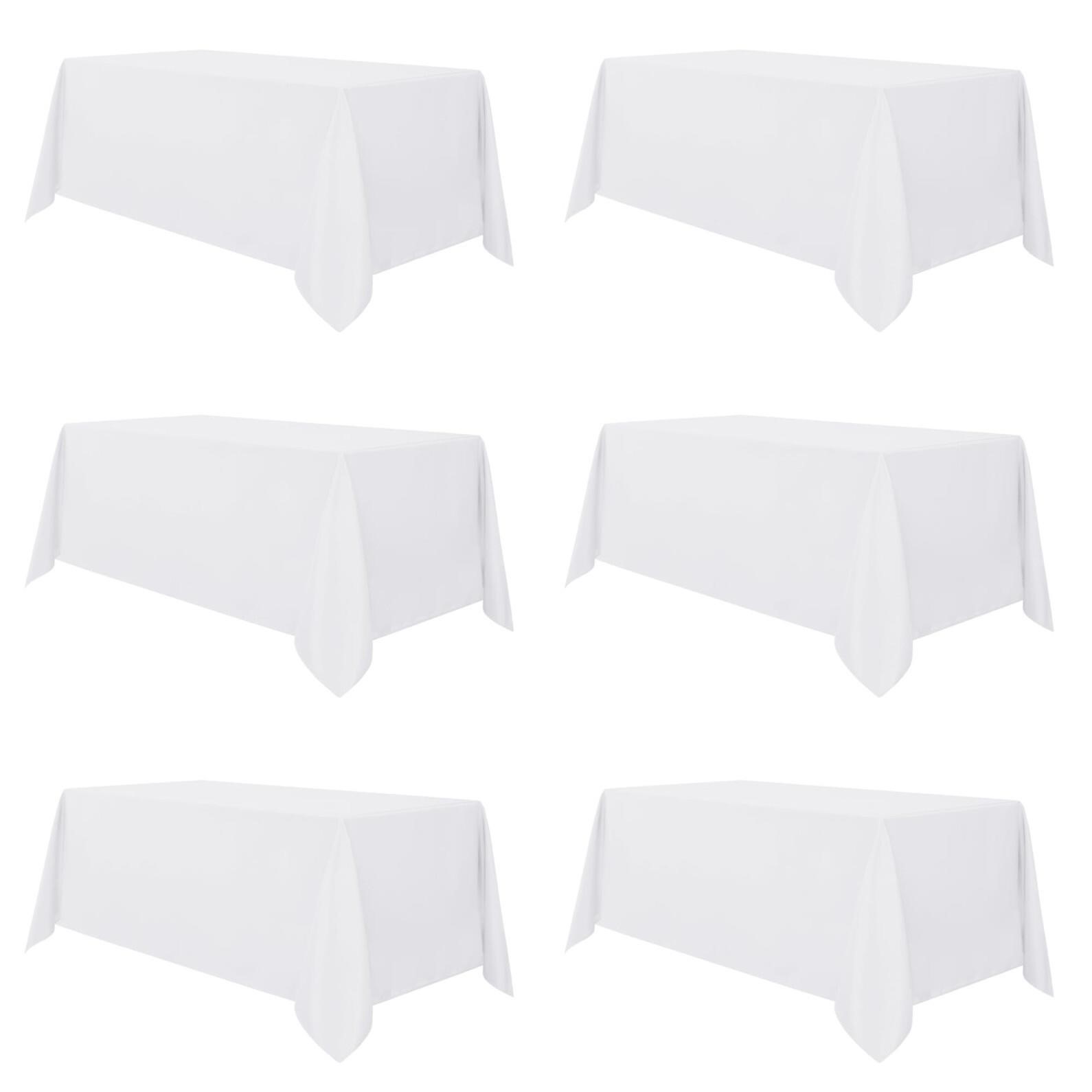 sancua 6 Pack White Tablecloth 90 x 156 Inch - Rec