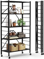 Himix 5 Tier Foldable Storage Shelves, Expandable