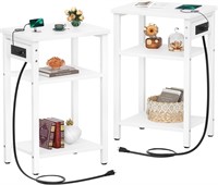 Cyclysio End Table Set of 2 with Charging Station,
