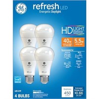 GE Refresh LED Light Bulbs, 40 Watt, Daylight, A19