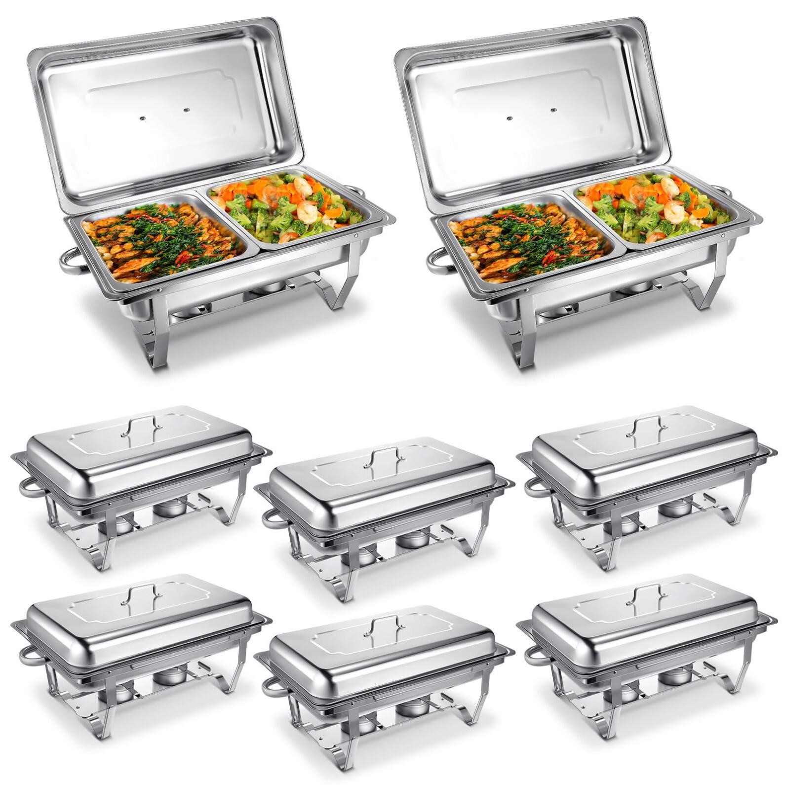 8 Pack 9QT Chafing Dish Buffet Set Stainless Steel