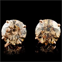 14K Gold 3.81ctw Stud Diamond Earrings