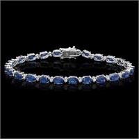 `14k Gold 12.00ct Sapphire & 0.50ct Diamond Bracel