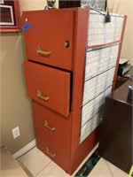 RED LARGE FIRE SAFE FILE CABINET (with keys)