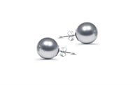 18k White Gold Plated Natural Pearl Stud Earrings