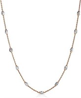 14k Gold Pl Sterling Diamond Cut Bead Necklace