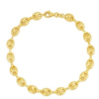 18K Gold Pl Sterling Mariner Chain Bracelet
