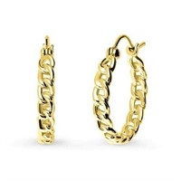 Italy 14K Yellow Gold Pl Sterling Silver Earrings
