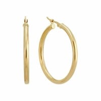 14k Gold Pl 925 Sterling Silver Hoop Earrings