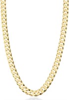 Italy 14K Gold Pl Sterling Cuban Chain Necklace