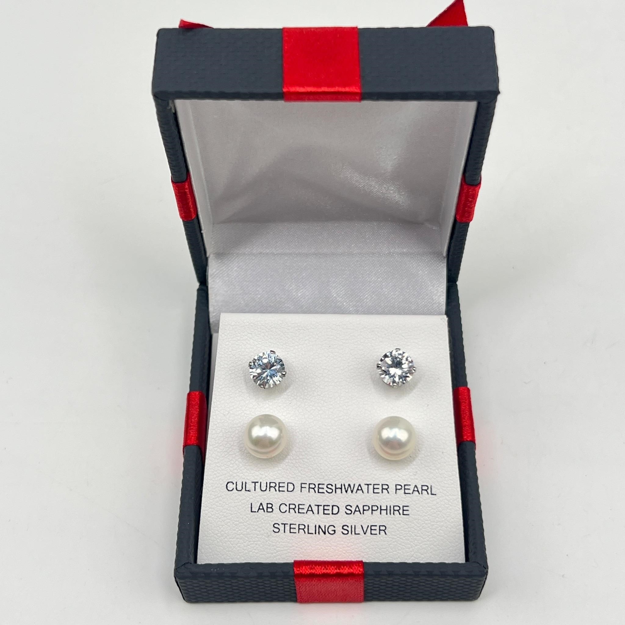 Sterling Cultured Freshwater Pearl Earrings - NEW