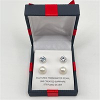 Sterling Cultured Freshwater Pearl Earrings - NEW