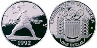 1992 Olympics US 90% Silver Proof Dollar Coin