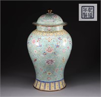 Qing Dynasty copper tire enamel color flower patte