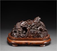 Qing Dynasty Huanghua pear dragon pattern aromathe